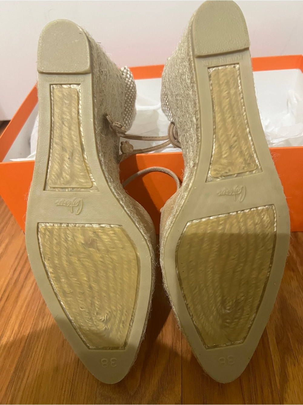 Castaner Tan Espadrille Wedge Lace-Up Sandals - Picture 4 of 6